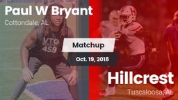 Matchup: Paul W Bryant vs. Hillcrest  2018