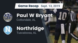 Recap: Paul W Bryant  vs. Northridge  2019