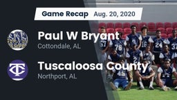 Recap: Paul W Bryant  vs. Tuscaloosa County  2020