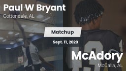 Matchup: Paul W Bryant vs. McAdory  2020