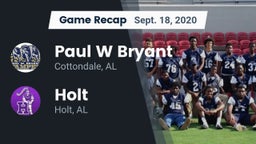 Recap: Paul W Bryant  vs. Holt  2020
