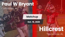 Matchup: Paul W Bryant vs. Hillcrest  2020