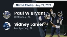 Recap: Paul W Bryant  vs. Sidney Lanier  2021