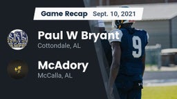 Recap: Paul W Bryant  vs. McAdory  2021