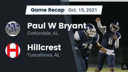 Recap: Paul W Bryant  vs. Hillcrest  2021