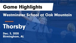 Westminster School at Oak Mountain  vs Thorsby  Game Highlights - Dec. 3, 2020