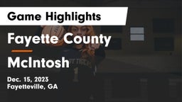 Fayette County  vs McIntosh  Game Highlights - Dec. 15, 2023