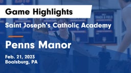 Saint Joseph's Catholic Academy vs Penns Manor  Game Highlights - Feb. 21, 2023