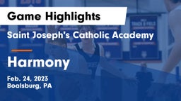 Saint Joseph's Catholic Academy vs Harmony  Game Highlights - Feb. 24, 2023