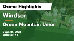 Windsor  vs Green Mountain Union  Game Highlights - Sept. 24, 2022