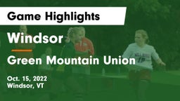 Windsor  vs Green Mountain Union  Game Highlights - Oct. 15, 2022