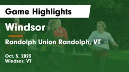 Windsor  vs Randolph Union  Randolph, VT Game Highlights - Oct. 5, 2023