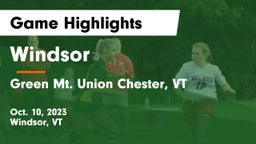 Windsor  vs Green Mt. Union  Chester, VT Game Highlights - Oct. 10, 2023
