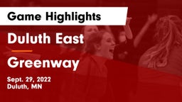 Duluth East  vs Greenway  Game Highlights - Sept. 29, 2022