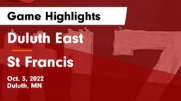 Duluth East  vs St Francis  Game Highlights - Oct. 3, 2022
