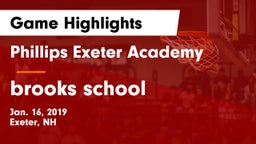 Phillips Exeter Academy  vs brooks school Game Highlights - Jan. 16, 2019