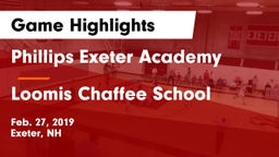 Phillips Exeter Academy  vs Loomis Chaffee School Game Highlights - Feb. 27, 2019