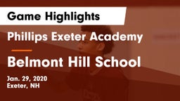 Phillips Exeter Academy  vs Belmont Hill School Game Highlights - Jan. 29, 2020