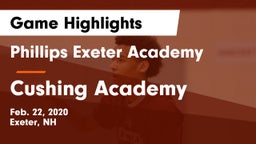 Phillips Exeter Academy  vs Cushing Academy  Game Highlights - Feb. 22, 2020