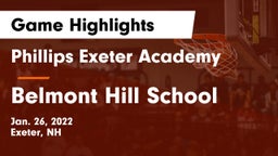 Phillips Exeter Academy  vs Belmont Hill School Game Highlights - Jan. 26, 2022