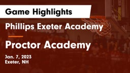 Phillips Exeter Academy  vs Proctor Academy  Game Highlights - Jan. 7, 2023