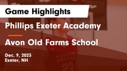 Phillips Exeter Academy vs Avon Old Farms School Game Highlights - Dec. 9, 2023