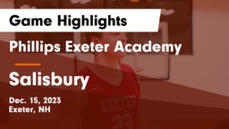 Phillips Exeter Academy vs Salisbury  Game Highlights - Dec. 15, 2023