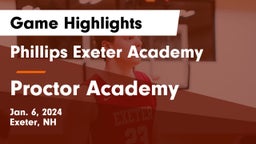 Phillips Exeter Academy vs Proctor Academy  Game Highlights - Jan. 6, 2024