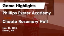 Phillips Exeter Academy vs Choate Rosemary Hall  Game Highlights - Jan. 13, 2024