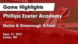 Phillips Exeter Academy  vs Noble & Greenough School Game Highlights - Sept. 21, 2019