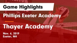 Phillips Exeter Academy  vs Thayer Academy  Game Highlights - Nov. 6, 2019