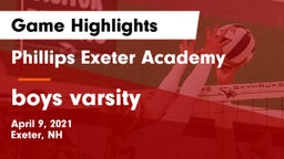 Phillips Exeter Academy  vs boys varsity Game Highlights - April 9, 2021