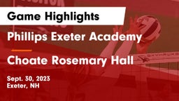 Phillips Exeter Academy vs Choate Rosemary Hall  Game Highlights - Sept. 30, 2023