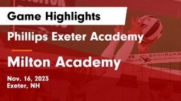 Phillips Exeter Academy vs Milton Academy Game Highlights - Nov. 16, 2023