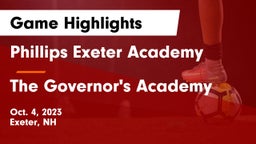 Phillips Exeter Academy vs The Governor's Academy Game Highlights - Oct. 4, 2023