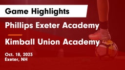 Phillips Exeter Academy vs Kimball Union Academy Game Highlights - Oct. 18, 2023