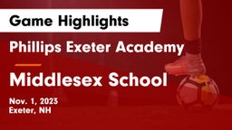 Phillips Exeter Academy vs Middlesex School Game Highlights - Nov. 1, 2023