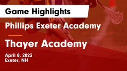 Phillips Exeter Academy  vs Thayer Academy  Game Highlights - April 8, 2023