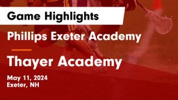Phillips Exeter Academy vs Thayer Academy  Game Highlights - May 11, 2024