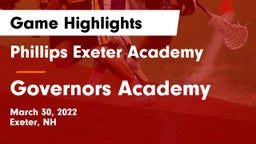 Phillips Exeter Academy  vs Governors Academy Game Highlights - March 30, 2022