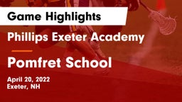 Phillips Exeter Academy  vs Pomfret School Game Highlights - April 20, 2022