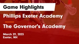 Phillips Exeter Academy  vs The Governor's Academy  Game Highlights - March 29, 2023
