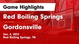 Red Boiling Springs  vs Gordonsville  Game Highlights - Jan. 4, 2022