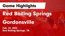 Red Boiling Springs  vs Gordonsville Game Highlights - Feb. 22, 2022