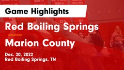 Red Boiling Springs  vs Marion County  Game Highlights - Dec. 20, 2022