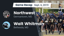 Recap: Northwest  vs. Walt Whitman  2019