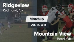 Matchup: Ridgeview High vs. Mountain View  2016