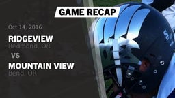 Recap: Ridgeview  vs. Mountain View  2016