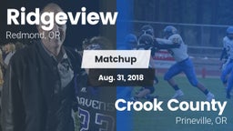 Matchup: Ridgeview High vs. Crook County  2018