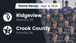 Recap: Ridgeview  vs. Crook County  2019